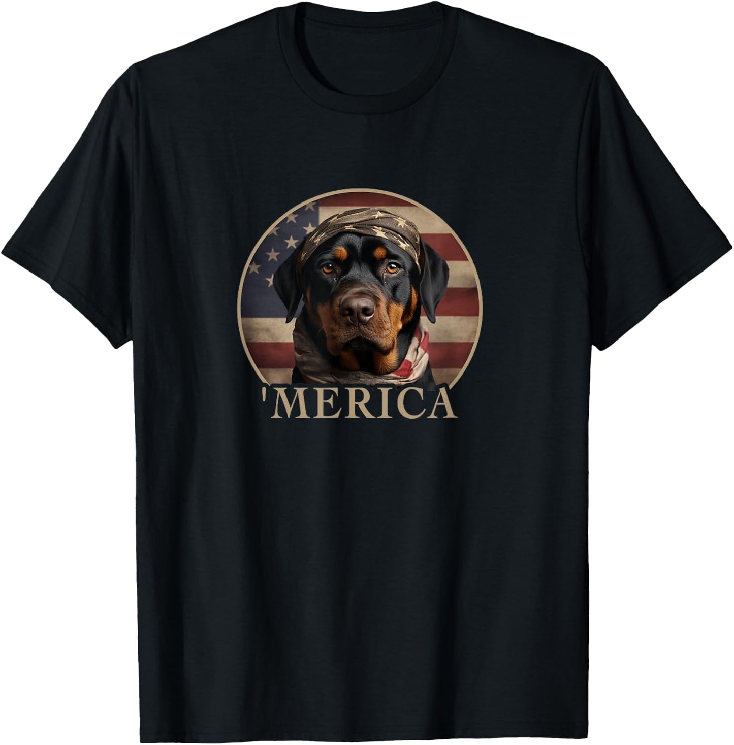 Rottie Dog Mom Dad, 'Merica Rottweiler T-Shirt - T-Shirt | Black