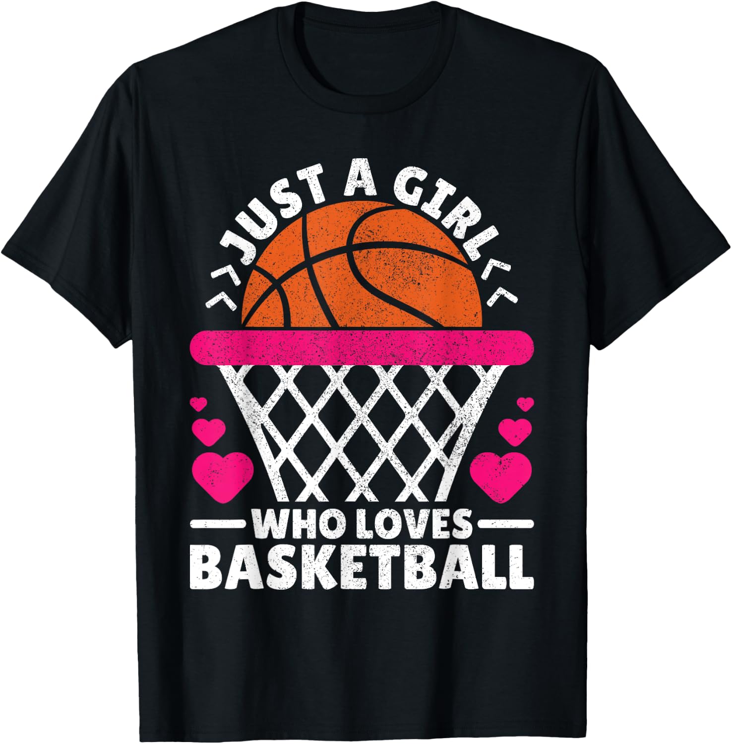 Women Basketball Player Just A Girl Who Loves Basketball T-Shirt - T-Shirt | Black