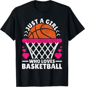 Women Basketball Player Just A Girl Who Loves Basketball T-Shirt - T-Shirt | Black