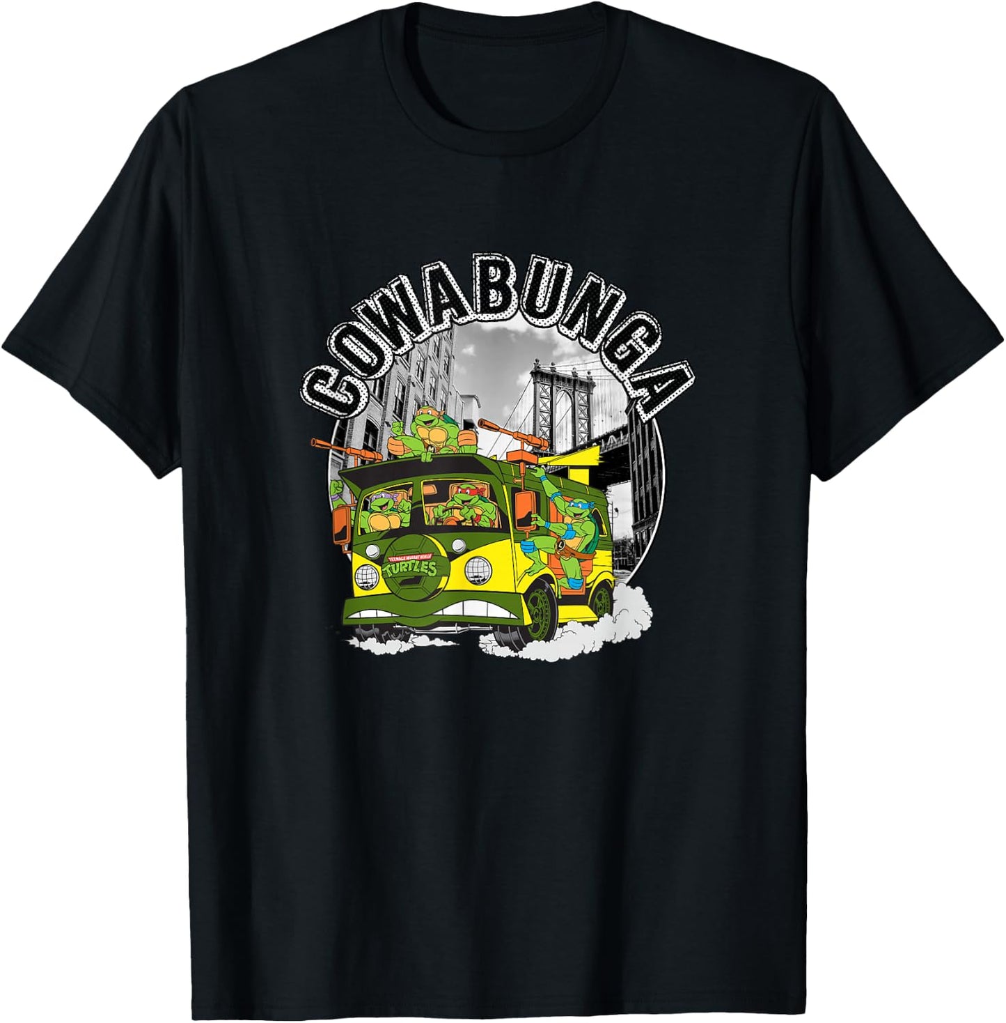 Teenage Mutant Ninja Turtles Cowabunga Turtle Van Logo T-Shirt - T-Shirt | Black