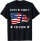Faith Family Freedom America Patriotic Christian T-Shirt - T-Shirt | Black