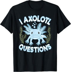 Funny I Axolotl Questions Blue Axolotl Boys Girls Kids T-Shirt - T-Shirt | Black