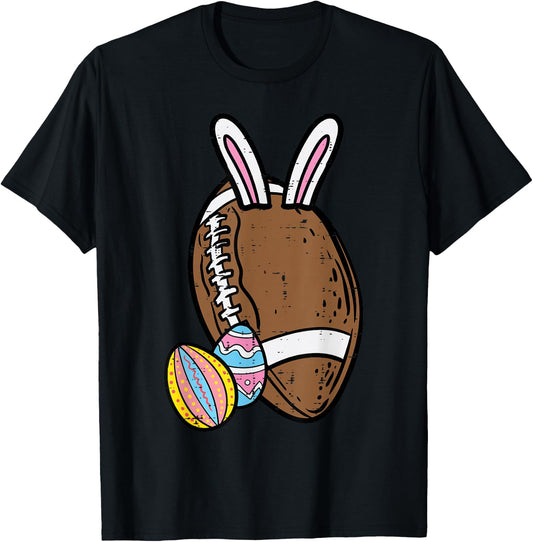 Easter Bunny American Football Sports Men Boys Kids Teens T-Shirt - T-Shirt | Black