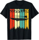 Retro Zeppelin 70s 80s Dirigible Airship Zepelin Zepplin T-Shirt - T-Shirt | Black
