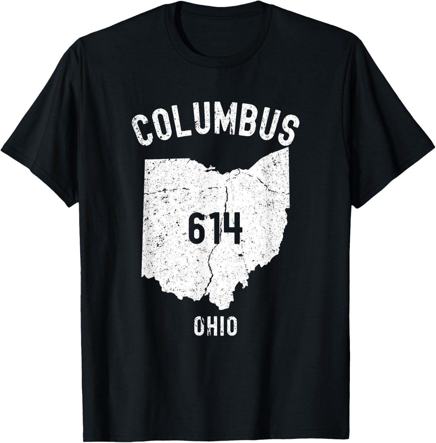 Columbus Ohio OH 614 Vintage Athletic Style T-Shirt - T-Shirt | Black