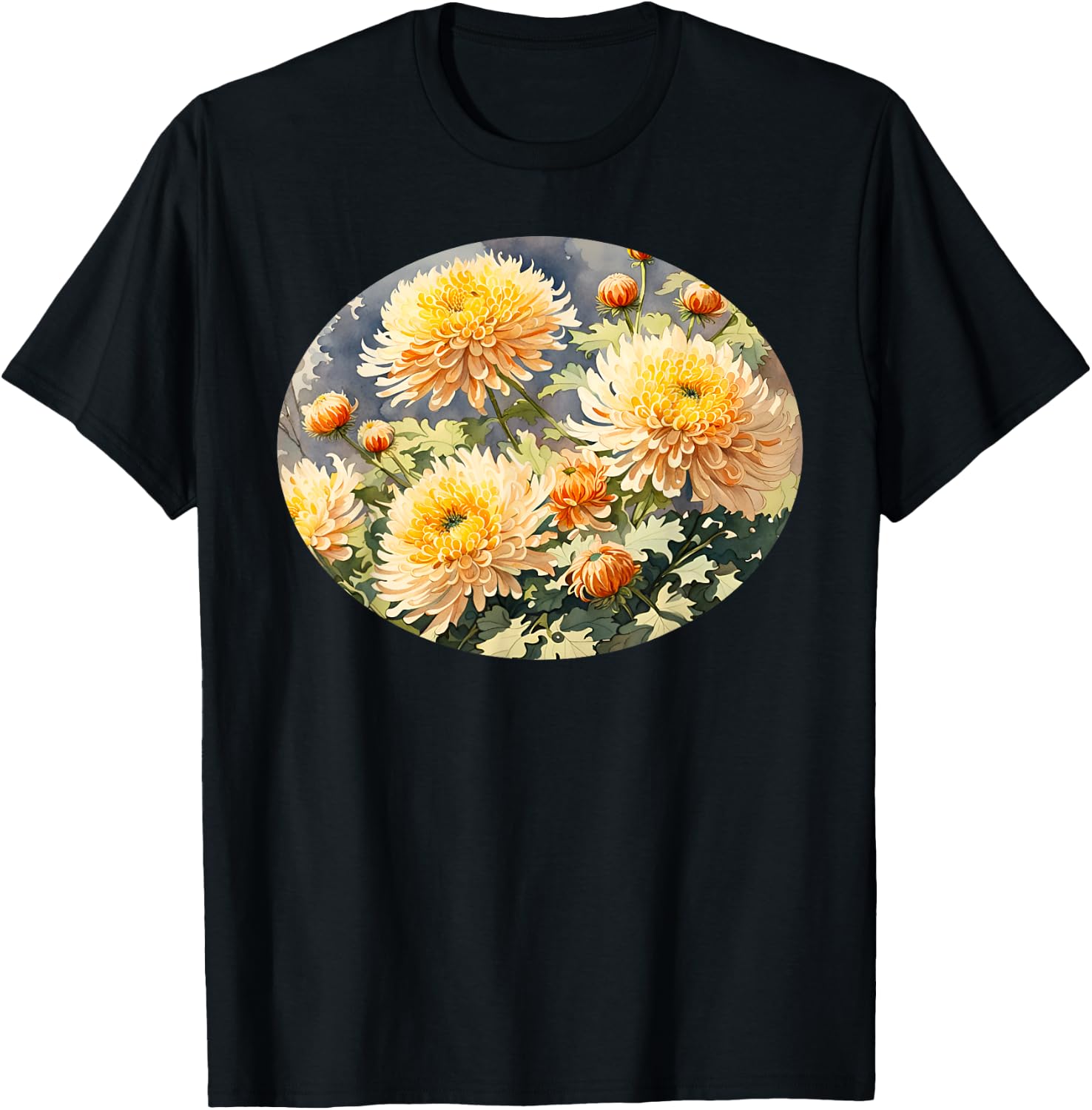 Beautiful Yellow Chrysanthemums T-Shirt - T-Shirt | Black
