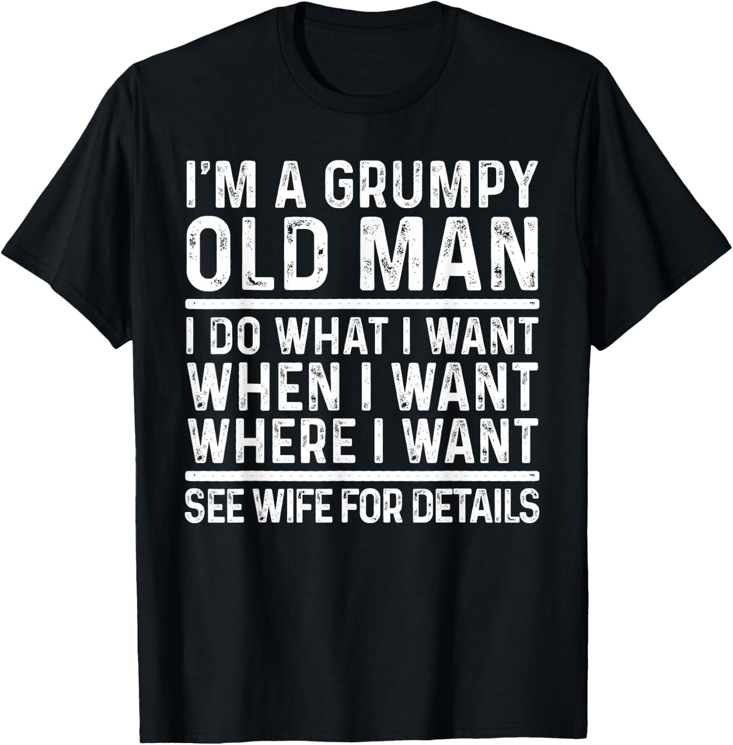 Funny Grumpy Old Man Design For Grandpa Men Elderly Old Man T-Shirt - T-Shirt | Black
