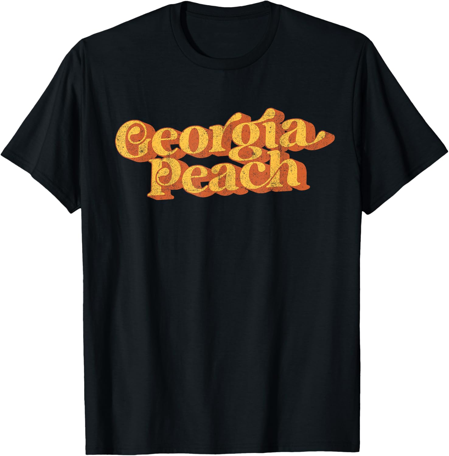 Vintage Georgia Peach Funny Cute Retro 70's Summer Women's T-Shirt - T-Shirt | Black