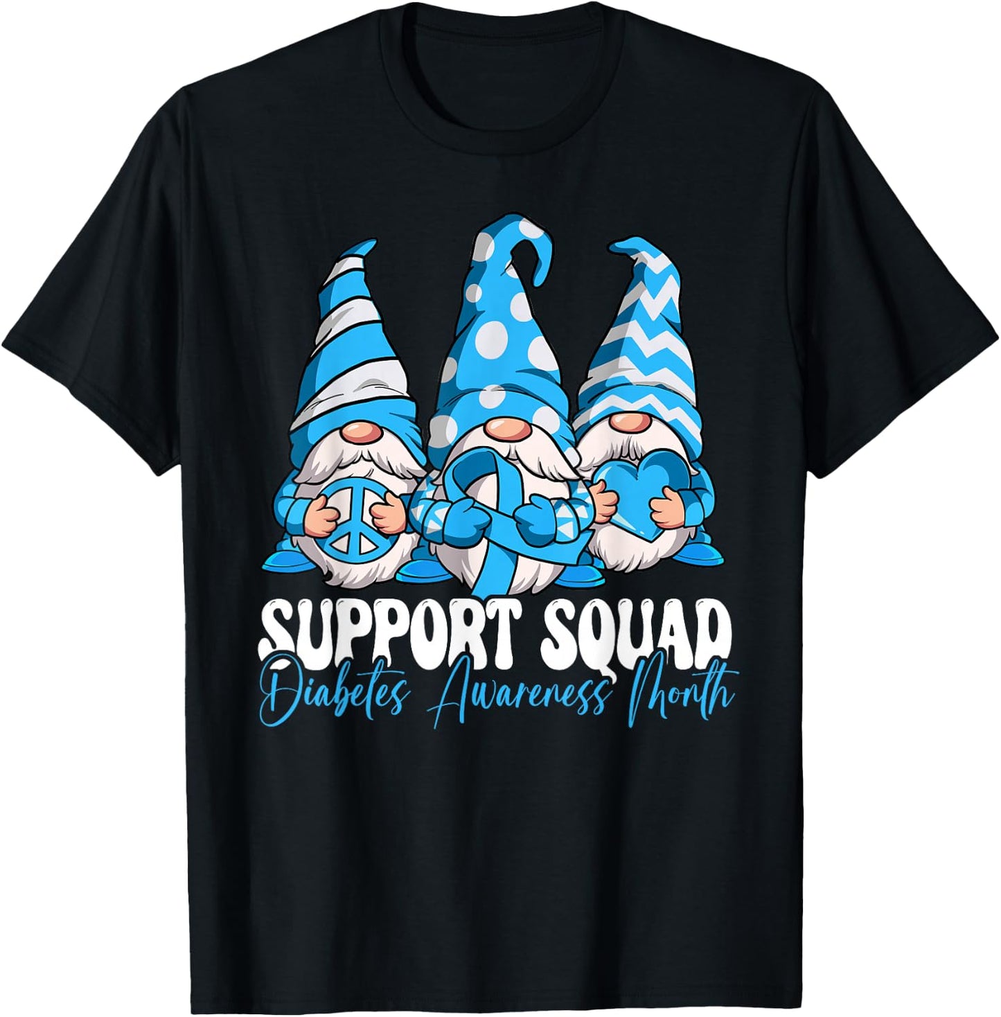 Support Squad Diabetes Awareness Month T-Shirt - T-Shirt | Black