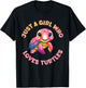 Girl's Cute Sea Turtle Kawaii Just A Girl Who Loves Turtles T-Shirt - T-Shirt | Black