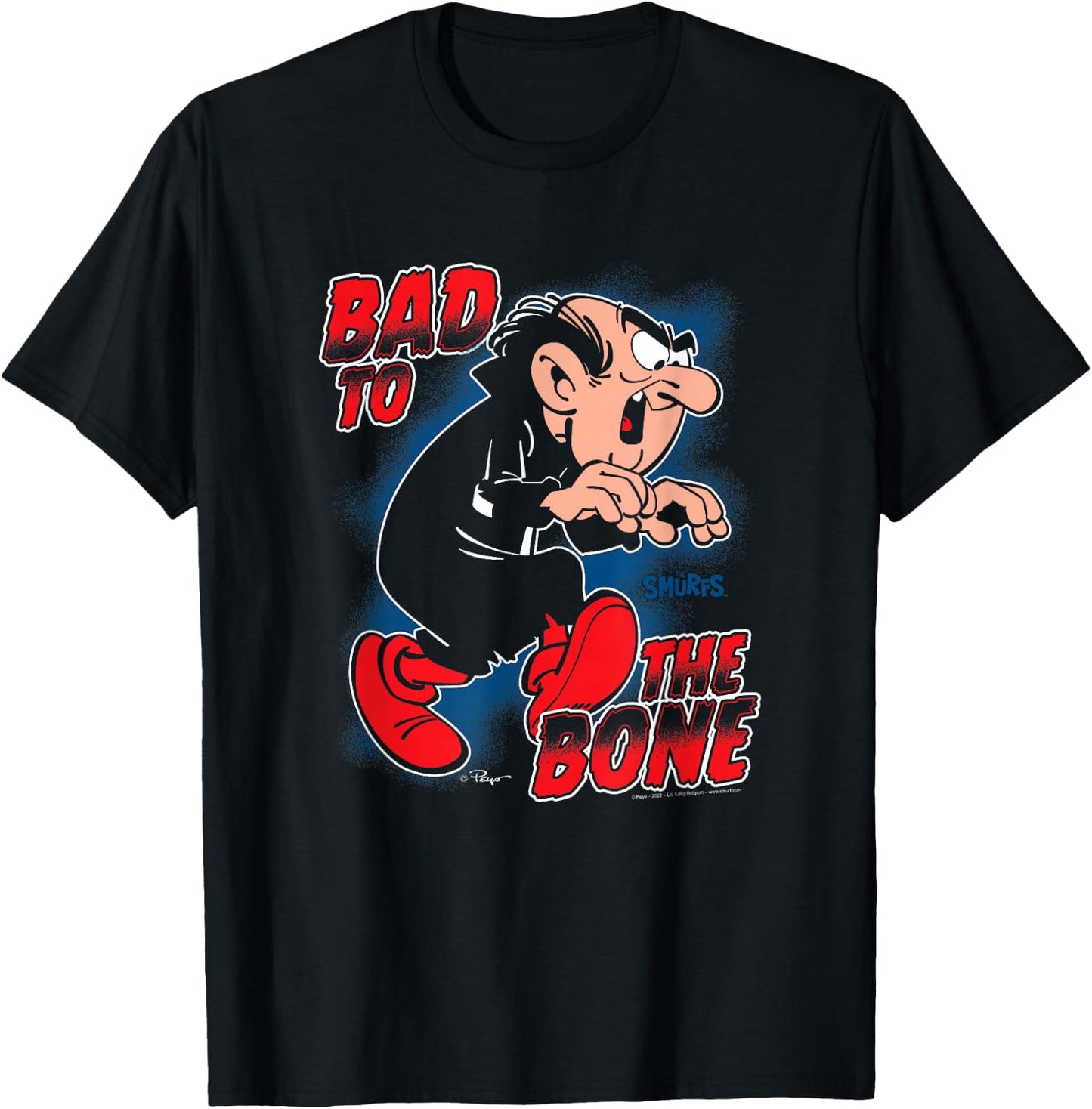 The Smurfs Gargamel Bad to The Bone T-Shirt - T-Shirt | Black