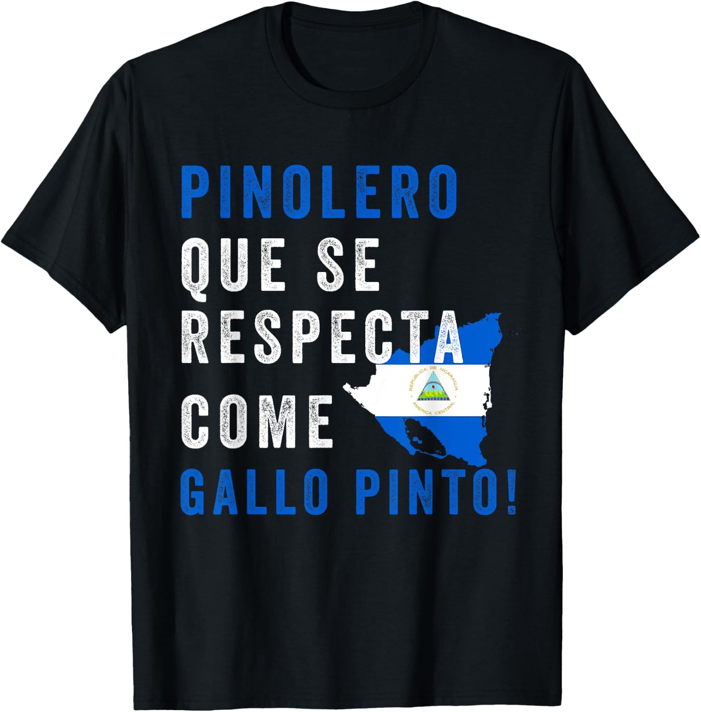 Nicaragua Flag Camiseta Nicaraguan Nicoya Pinoleros Nica T-Shirt - T-Shirt | Black