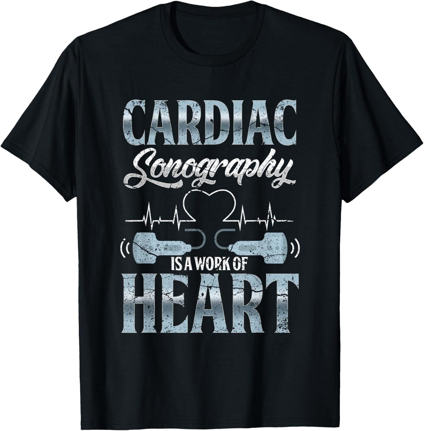 Cardiac Sonography Ultrasound Echography Medical Diagnostic T-Shirt - T-Shirt | Black