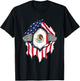 Mexican American Flags Hands Ripping Flag on Chest T-Shirt - T-Shirt | Black
