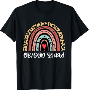 OB_GYN Squad Nurse Rainbow Obstetrics and Gynecology Nurse T-Shirt - T-Shirt | Black
