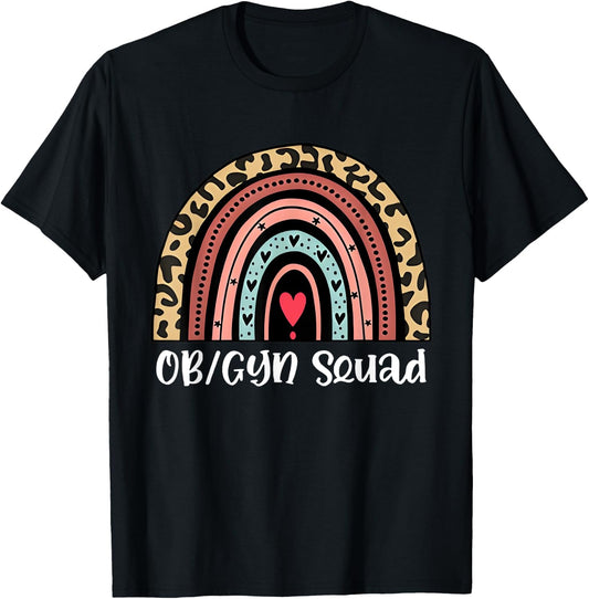 OB_GYN Squad Nurse Rainbow Obstetrics and Gynecology Nurse T-Shirt - T-Shirt | Black