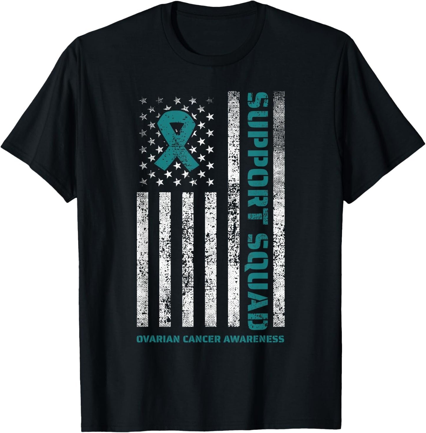 Ovarian Cancer Support Ovarian Cancer Awareness Squad T-Shirt - T-Shirt | Black