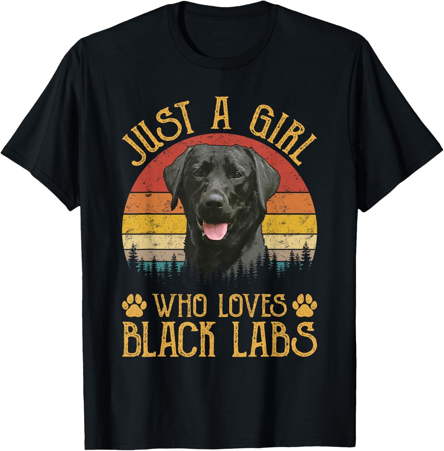 Just A Girl Who Loves Black Labs Shirt Labrador Retriever T-Shirt - T-Shirt | Black