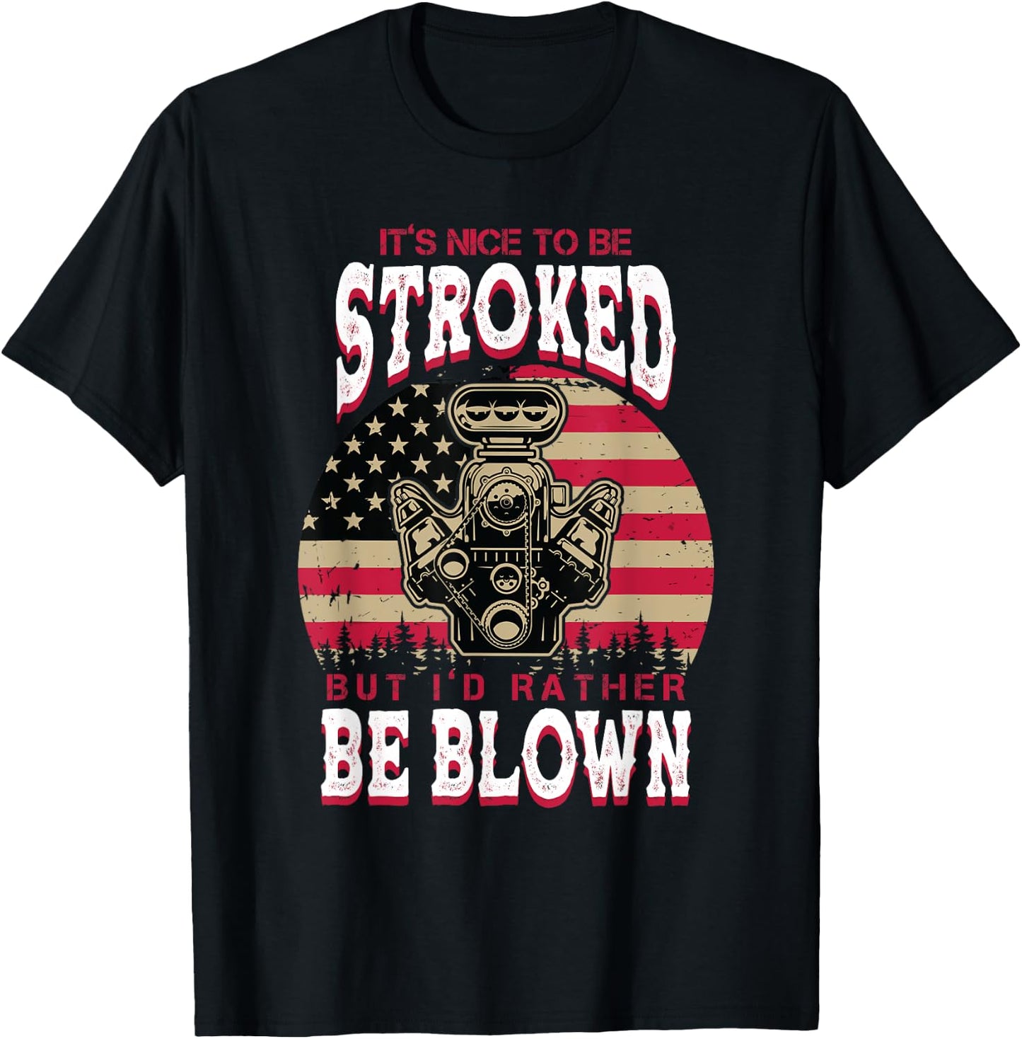 It's Nice To Be Stroked But I'd Rather Be Blown Car Racing T-Shirt - T-Shirt | Black