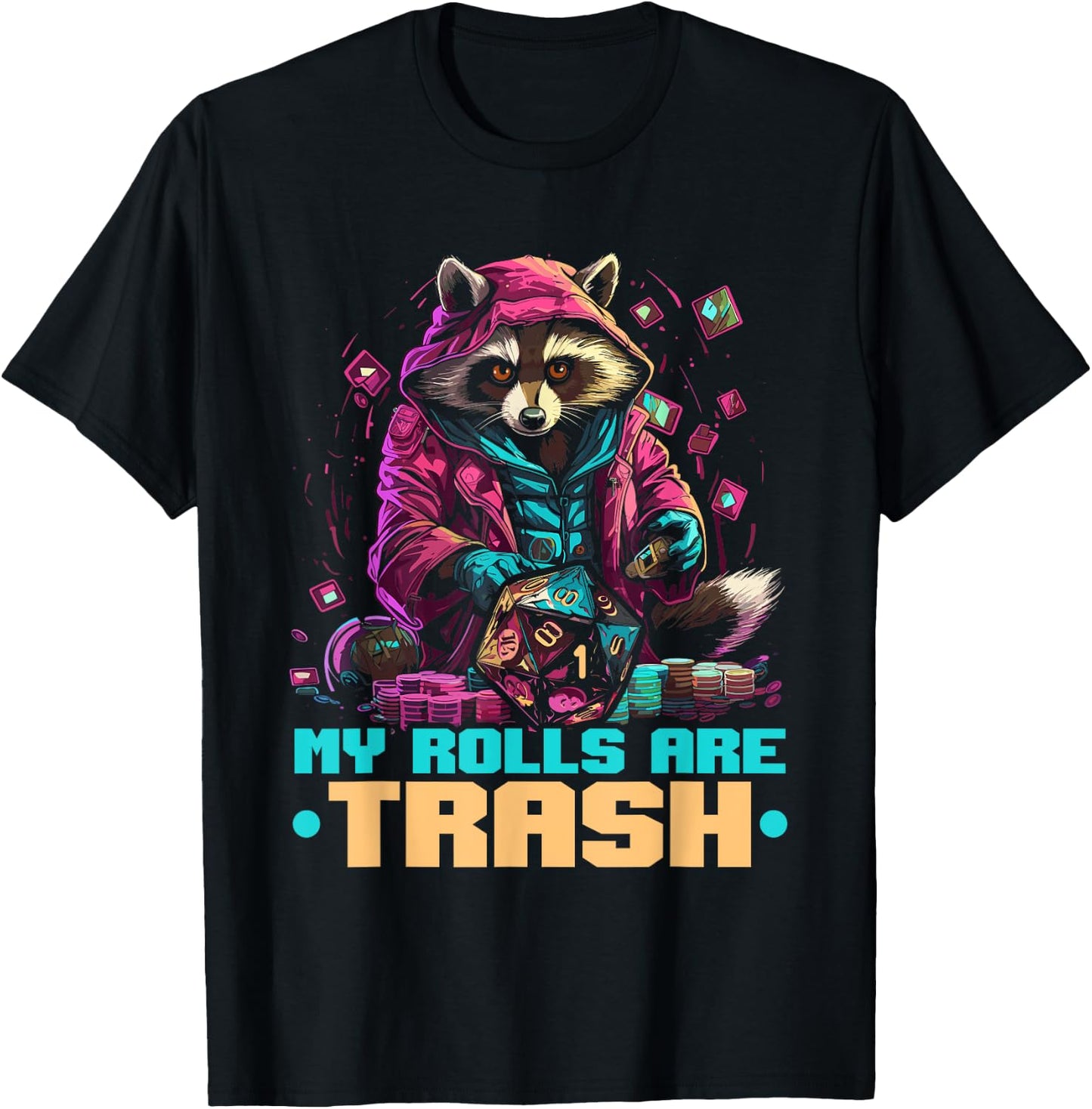 RPG Gaming Role Playing D20 Tabletop Games Funny RPG Gamer T-Shirt - T-Shirt | Black