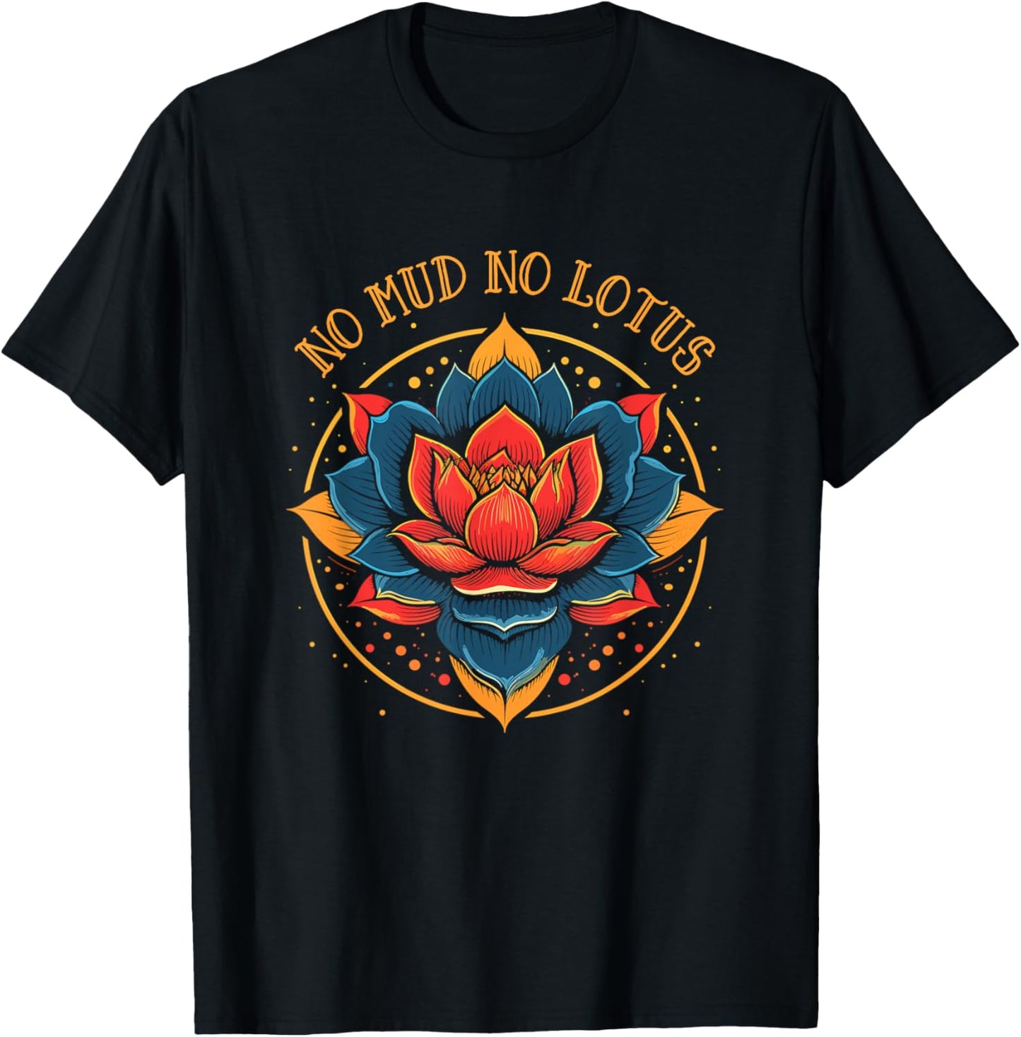 No Mud No Lotus Vintage Tattoo T-Shirt - T-Shirt | Black