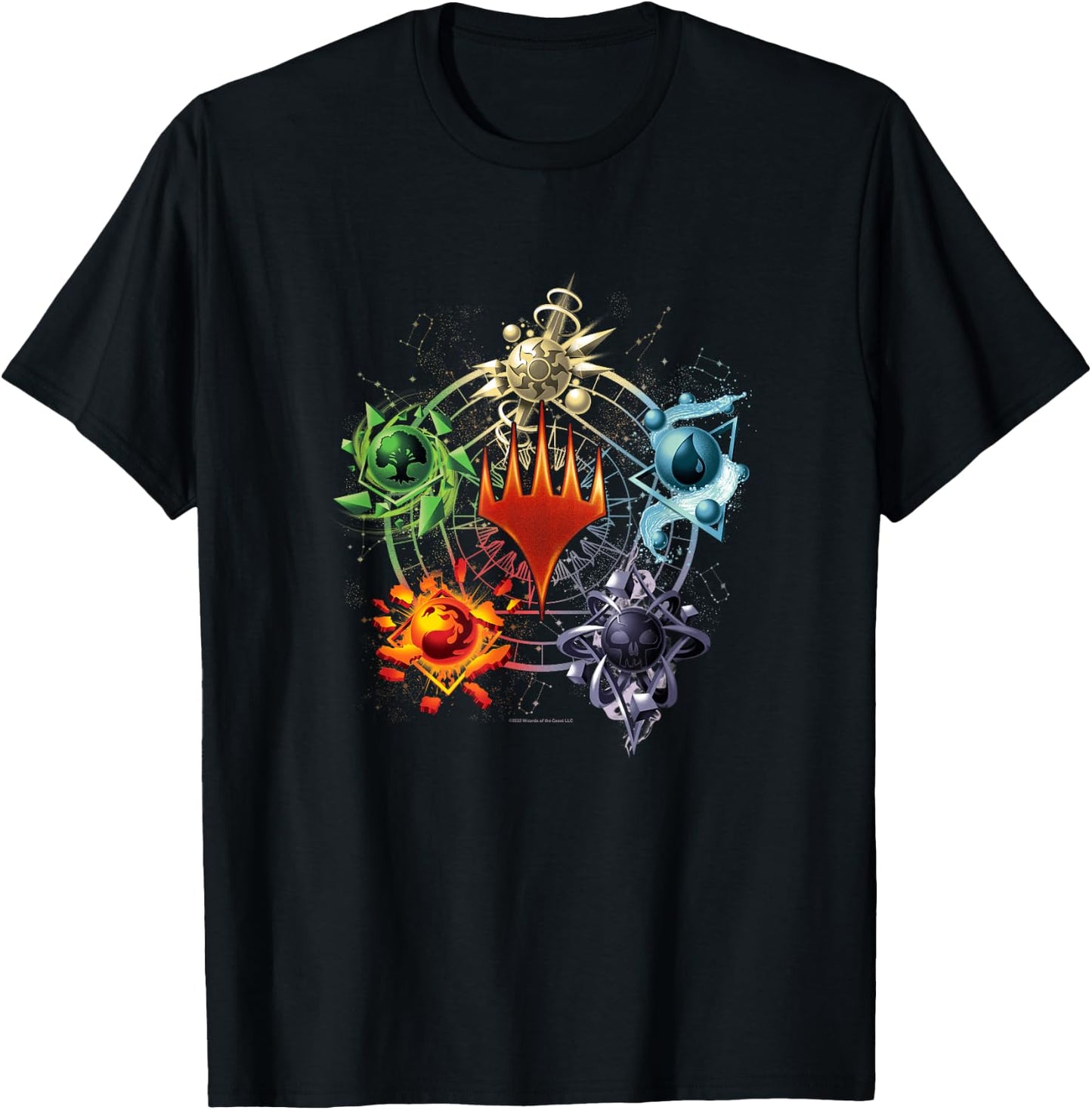 Magic: The Gathering Mana Symbols Epic Poster T-Shirt - T-Shirt | Black