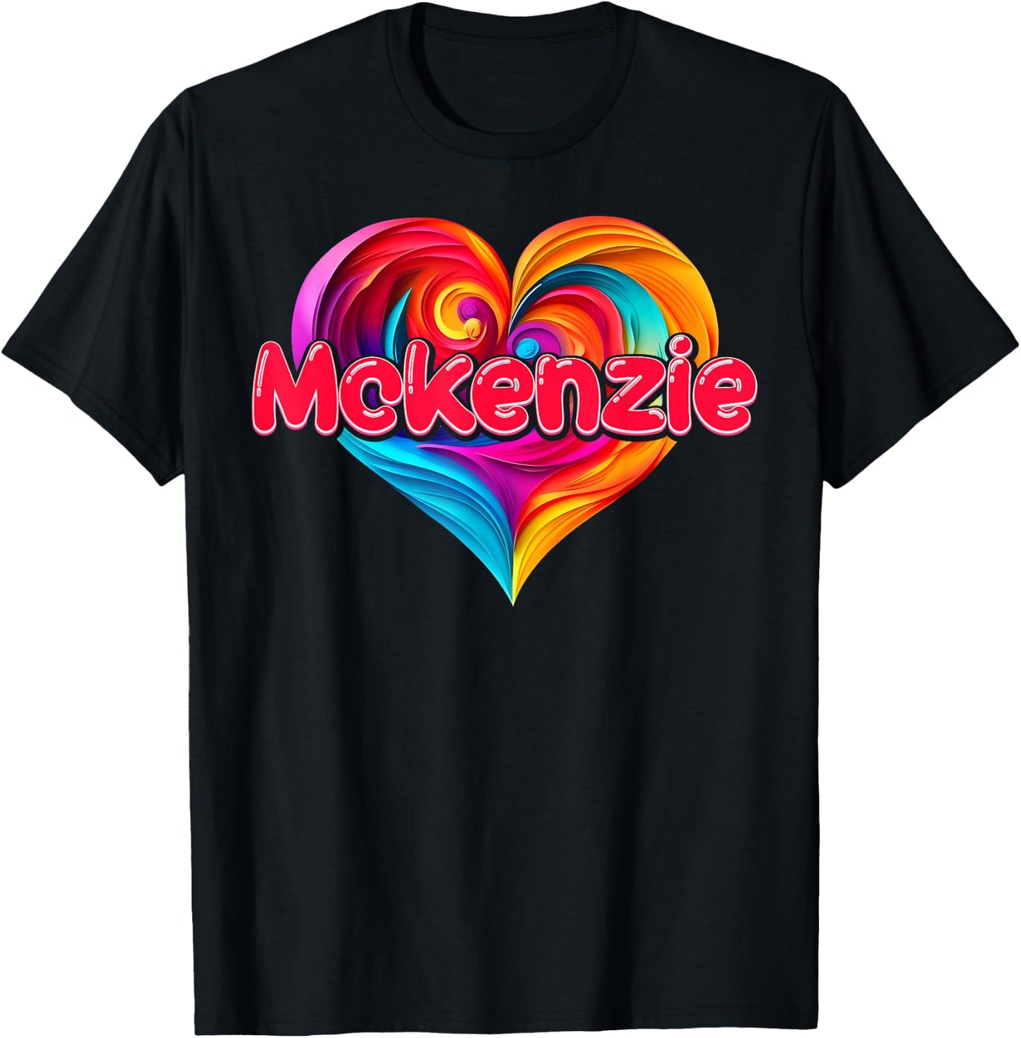 I Heart Love Mckenzie First Name Colorful Named T-Shirt - T-Shirt | Black