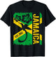Jamaica Doctor Bird 1962 Independence Distress Jamaican Flag T-Shirt - T-Shirt | Black