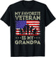My Favorite Veteran Is My Grandpa American Flag Veterans Day T-Shirt - T-Shirt | Black