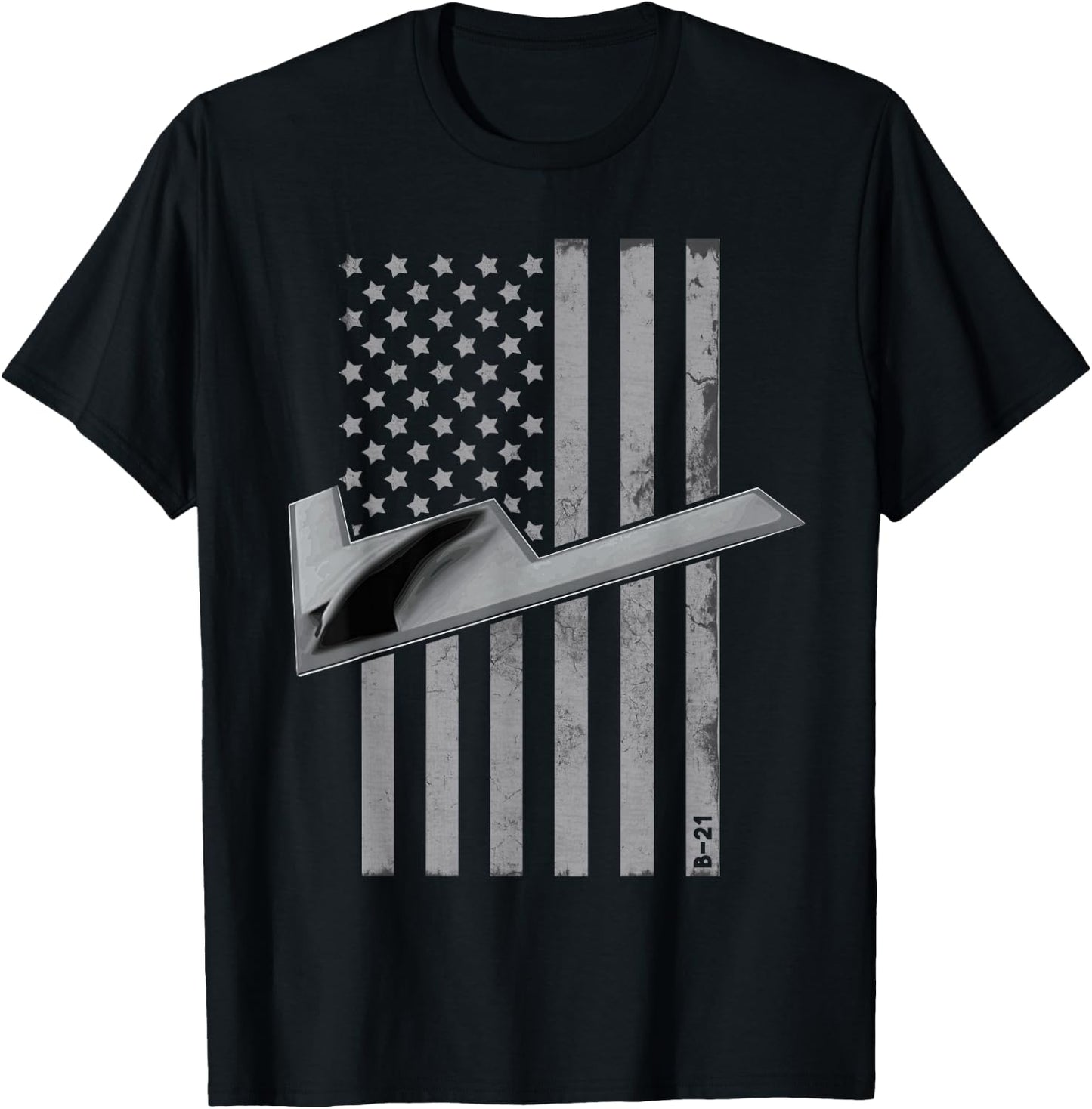 US B-21 Raider Stealth Bomber Military Aircraft T-Shirt - T-Shirt | Black