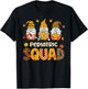 Pediatric Squad Cute Gnome Nurse Leopard Thanksgiving Fall T-Shirt - T-Shirt | Black