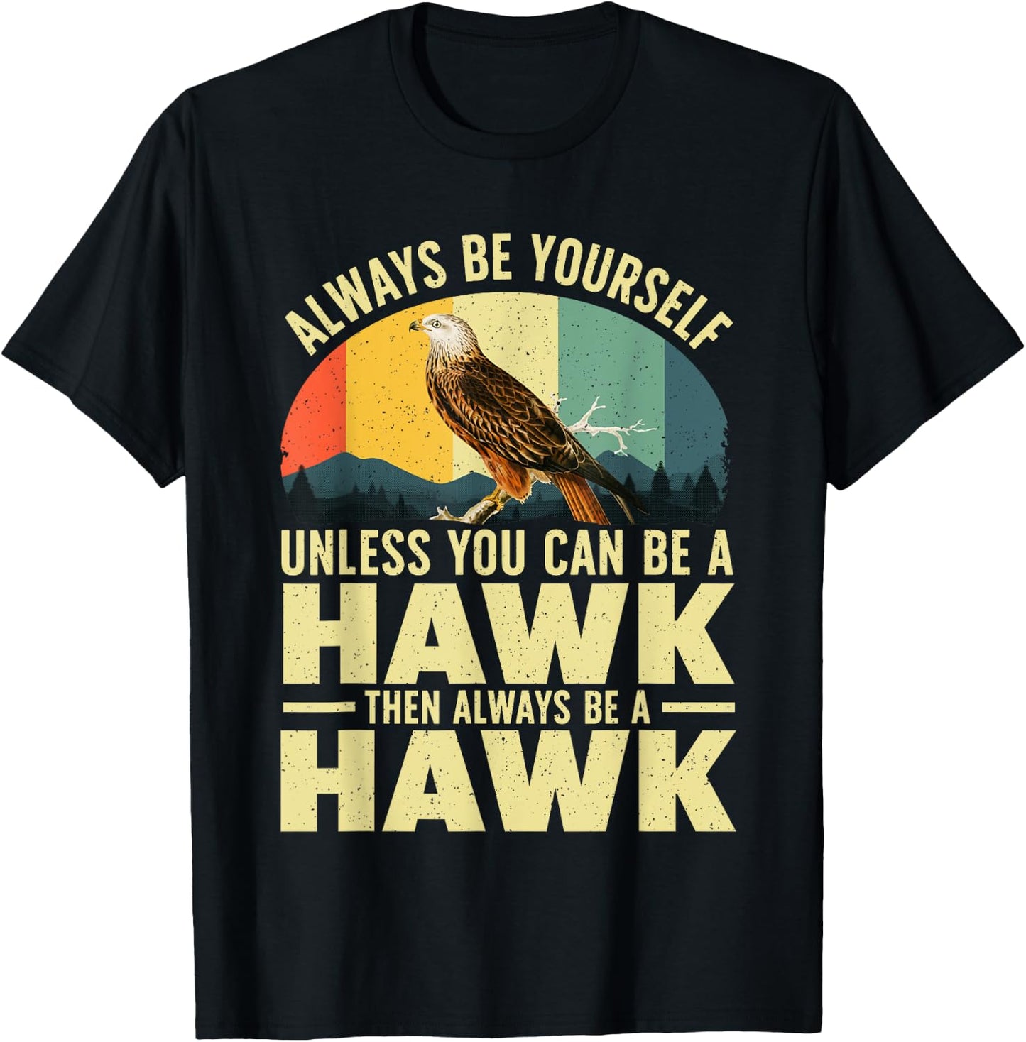 Funny Hawk Art Women Kids Falcon Raptor Bird Lover T-Shirt - T-Shirt | Black