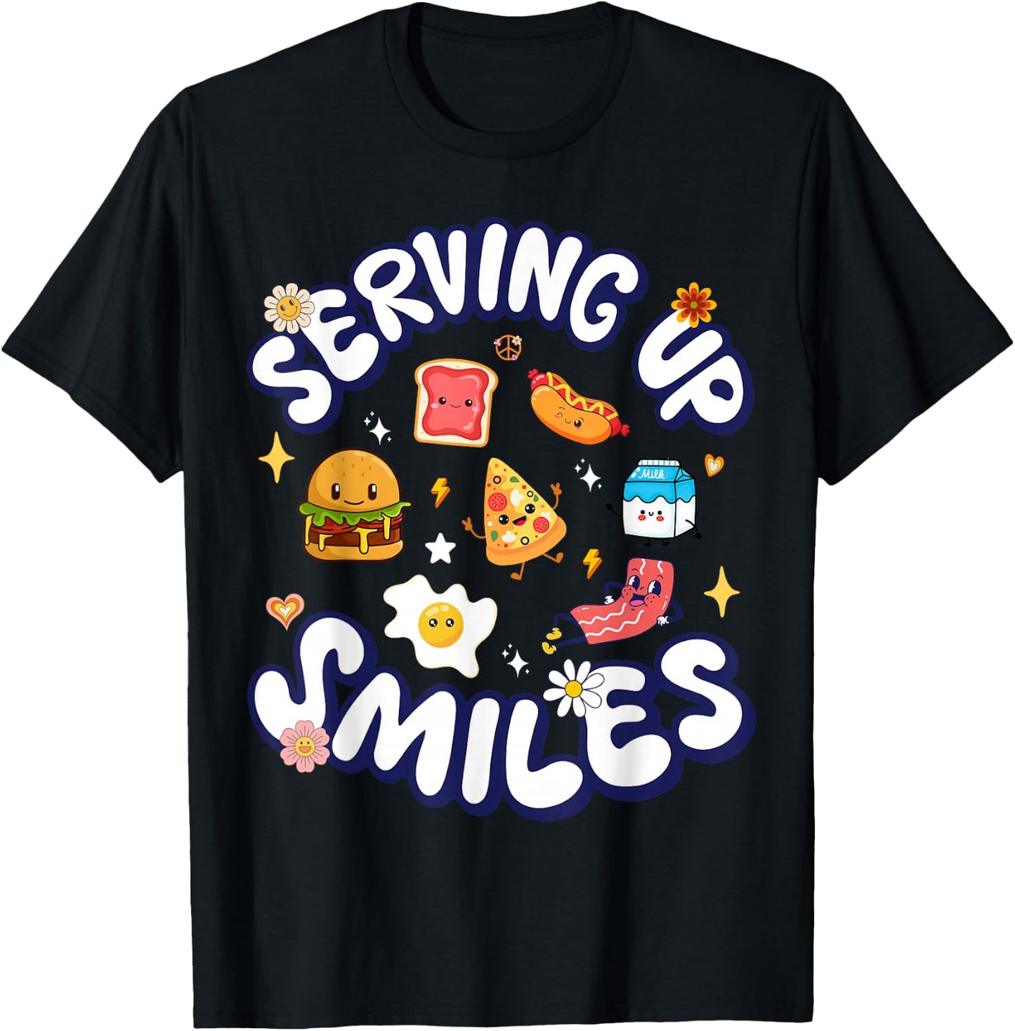 Cafeteria Worker Serving Up Smiles Lunch Lady Gifts Crew T-Shirt - T-Shirt | Black