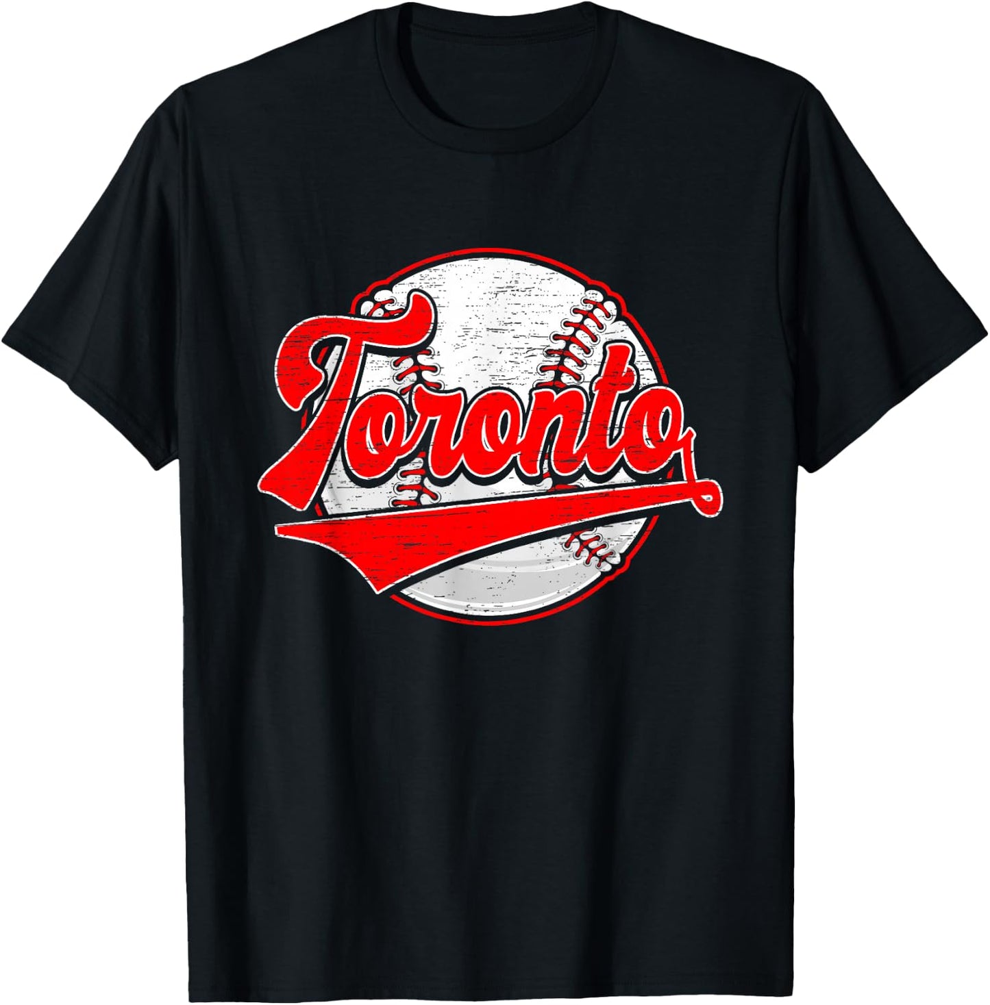 Vintage Toronto Cityscape Baseball Lover Men Women T-Shirt - T-Shirt | Black