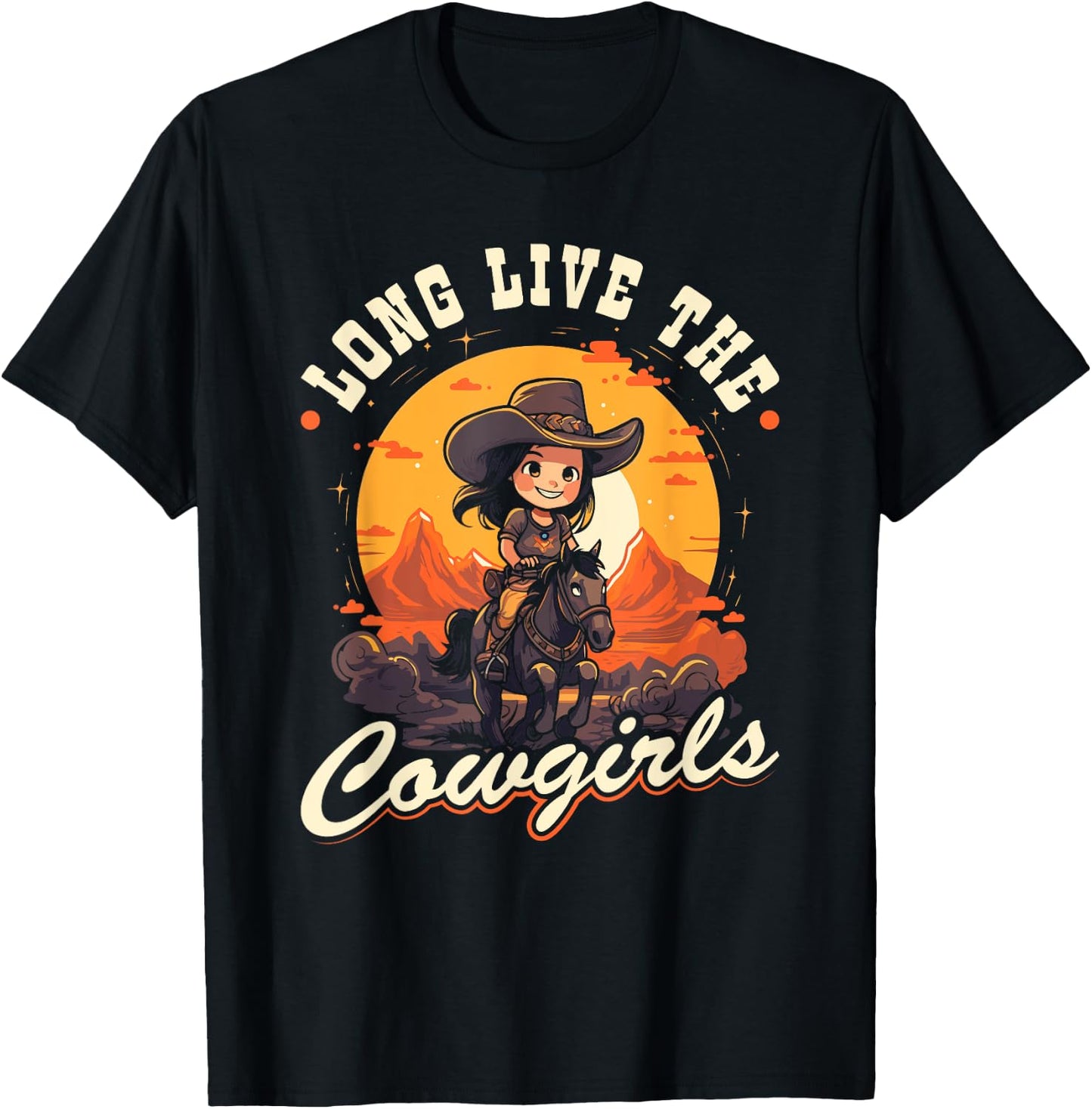 Long Live The Cowgirls, Country Rodeo Girl Toddler Cowgirl T-Shirt - T-Shirt | Black