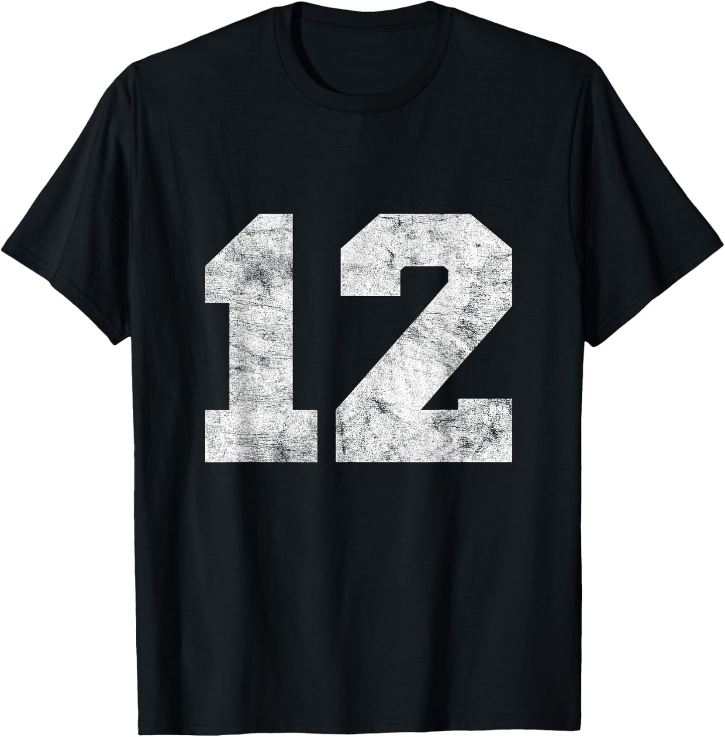 Vintage Lucky Number 12 Birthday Sports Player Team Athlete T-Shirt - T-Shirt | Black
