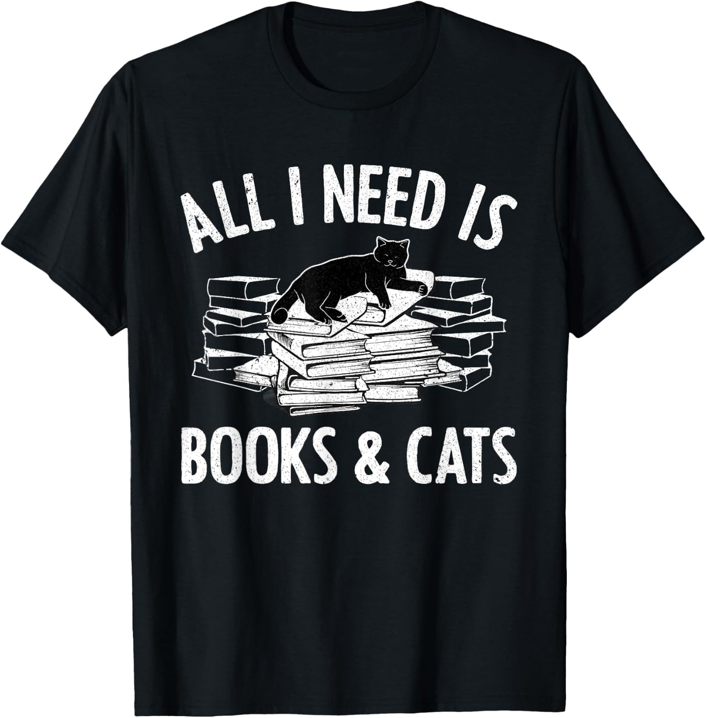 Cat Book Women Novel Book Lovers Reading Librarian T-Shirt - T-Shirt | Black