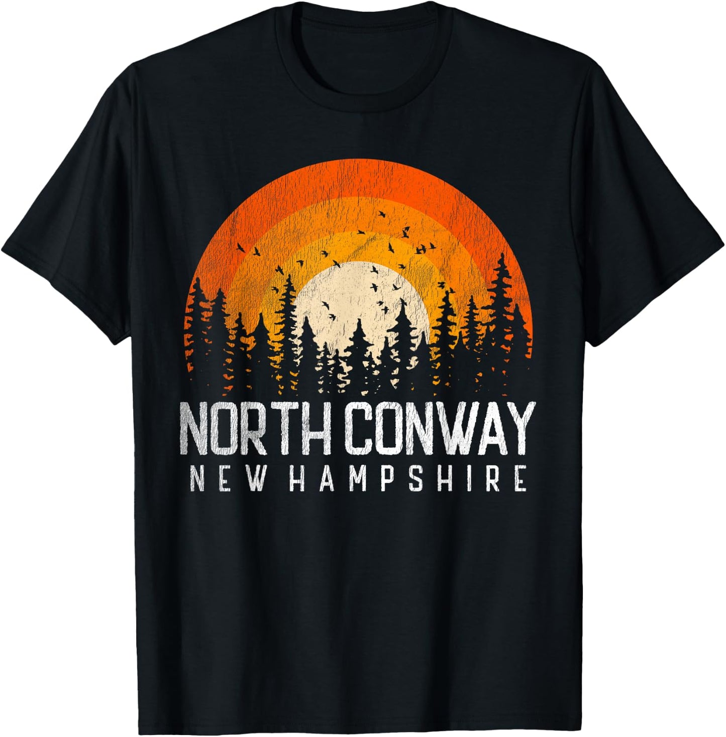 North Conway New Hampshire NH Shirt Vintage 70s 80s Retro T-Shirt - T-Shirt | Black