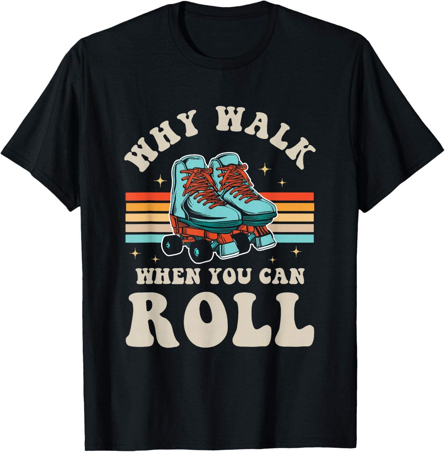 Inline Skating Roller Skating Roller 80s Outfit Inline Skating T-Shirt - T-Shirt | Black