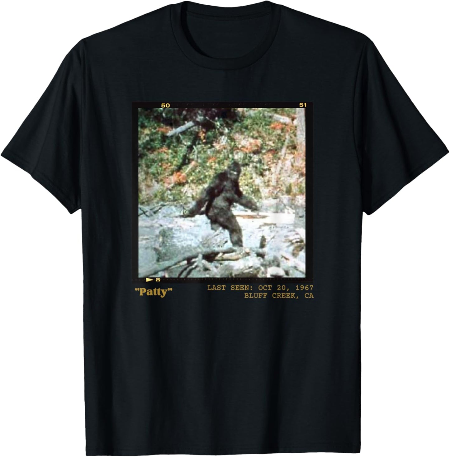 Bigfoot History Historic Bigfoot Photography Patty the Bigfoot T-Shirt - T-Shirt | Black