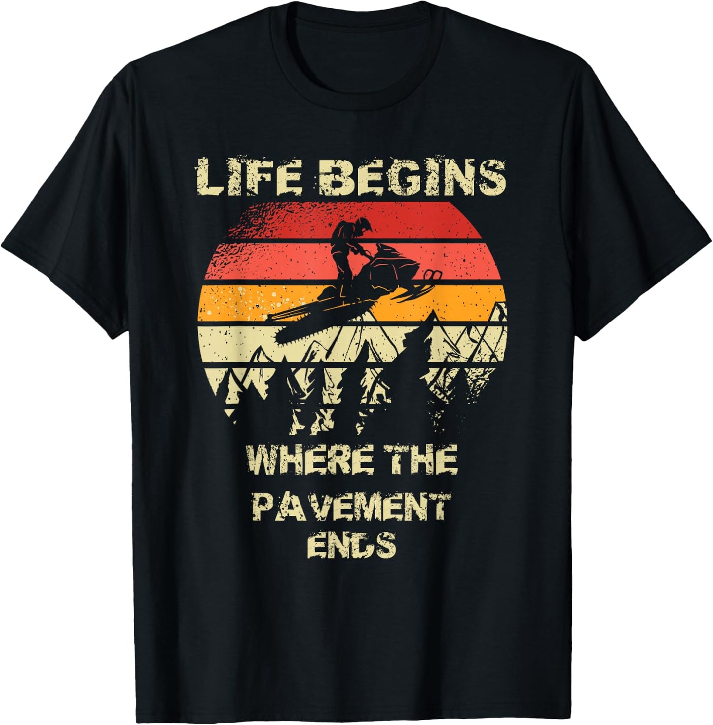 Snowmobiling Snowmobile-cyclists Snow-motorcycle Snowmobile T-Shirt - T-Shirt | Black