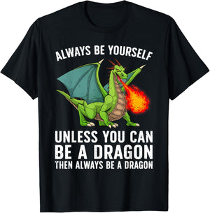 Cool Dragon Women Boys Kids Mythical Dragon Lovers T-Shirt - T-Shirt | Black