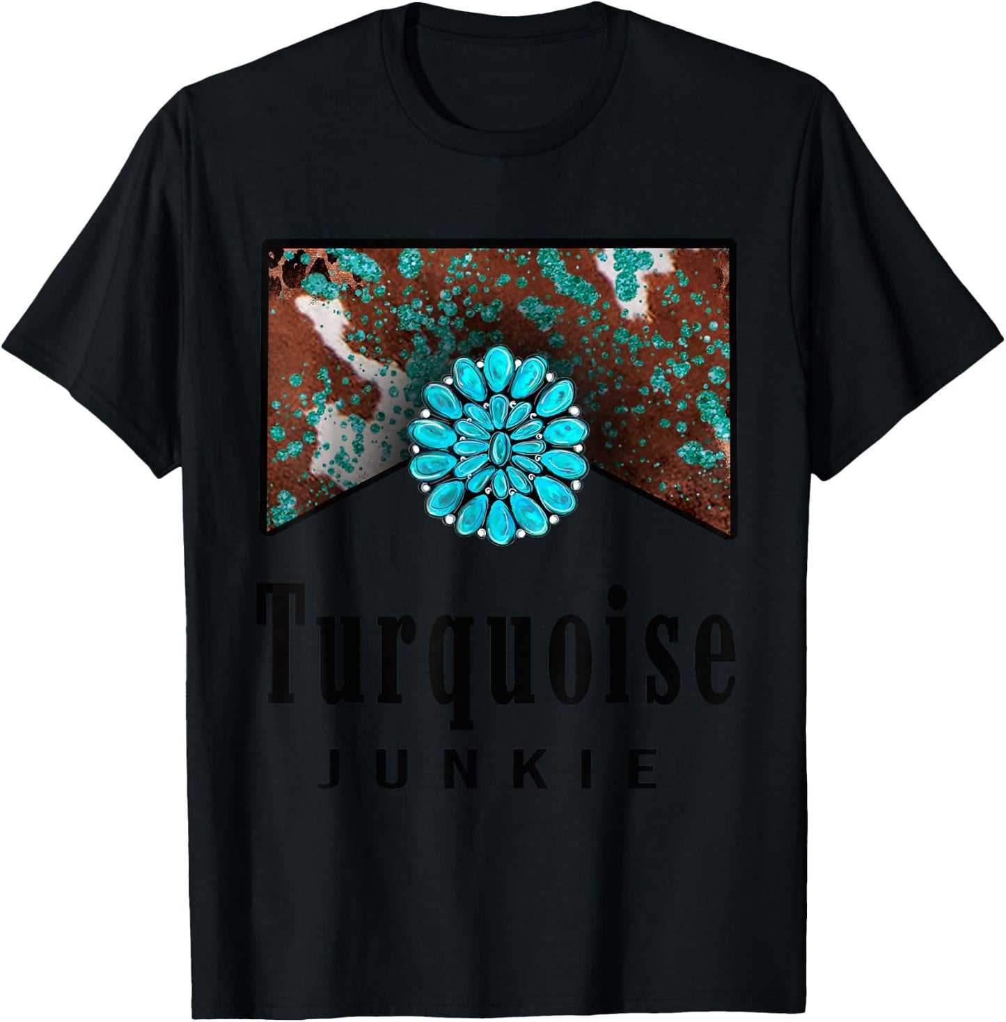 Turquoise Junkie Western Retro Turquoise Gemstone Lovers T-Shirt - T-Shirt | Black