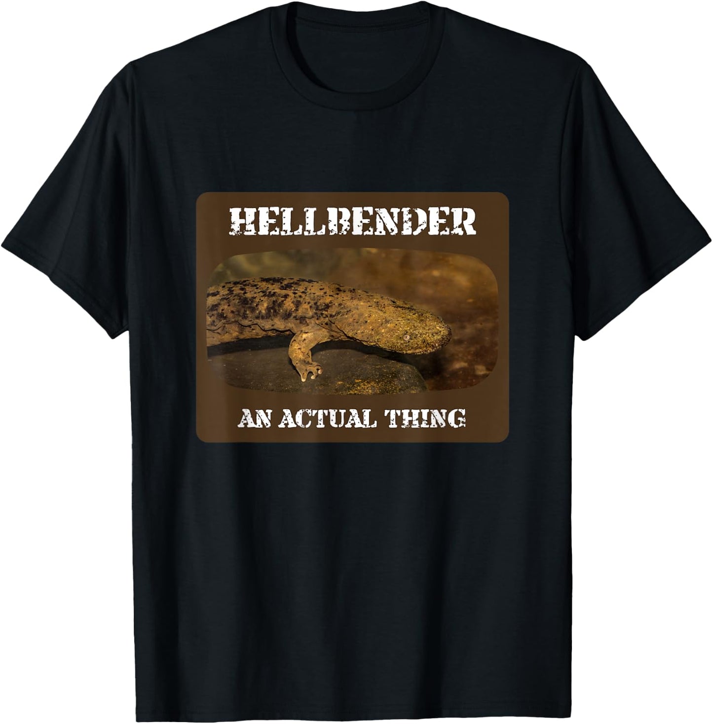 Hellbender Funny Giant Salamander Wrong Animal Name Joke T-Shirt - T-Shirt | Black