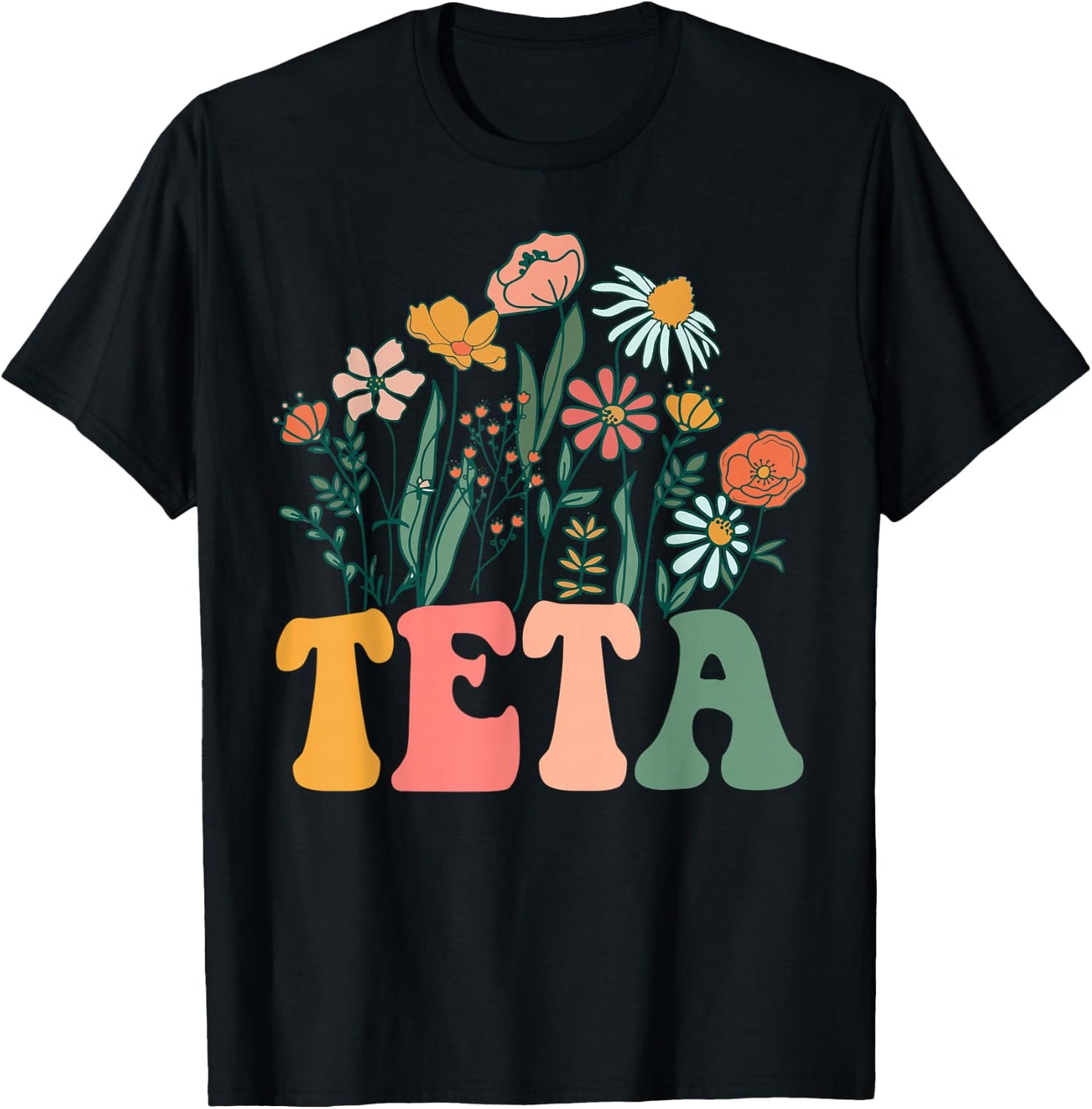 New TETA Wildflower First Birthday & Baby Shower T-Shirt - T-Shirt | Black