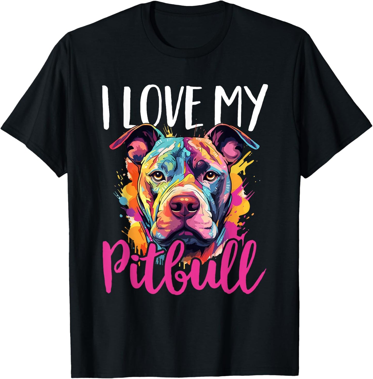 Pitbull Pittie - I Love My Pitbull T-Shirt - T-Shirt | Black
