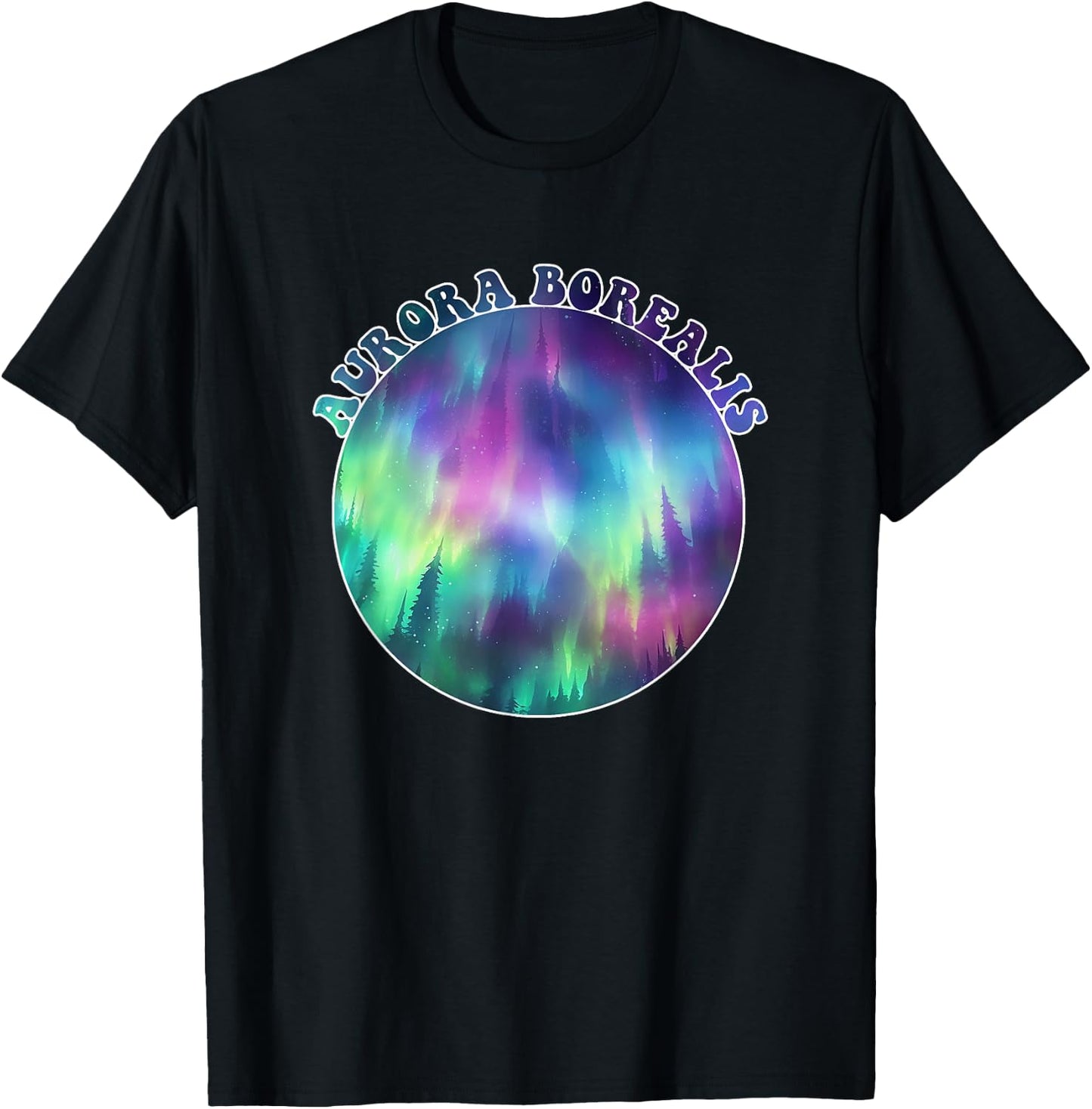 Aurora Borealis Northern Light Souvenir Adults Kids Women T-Shirt - T-Shirt | Black