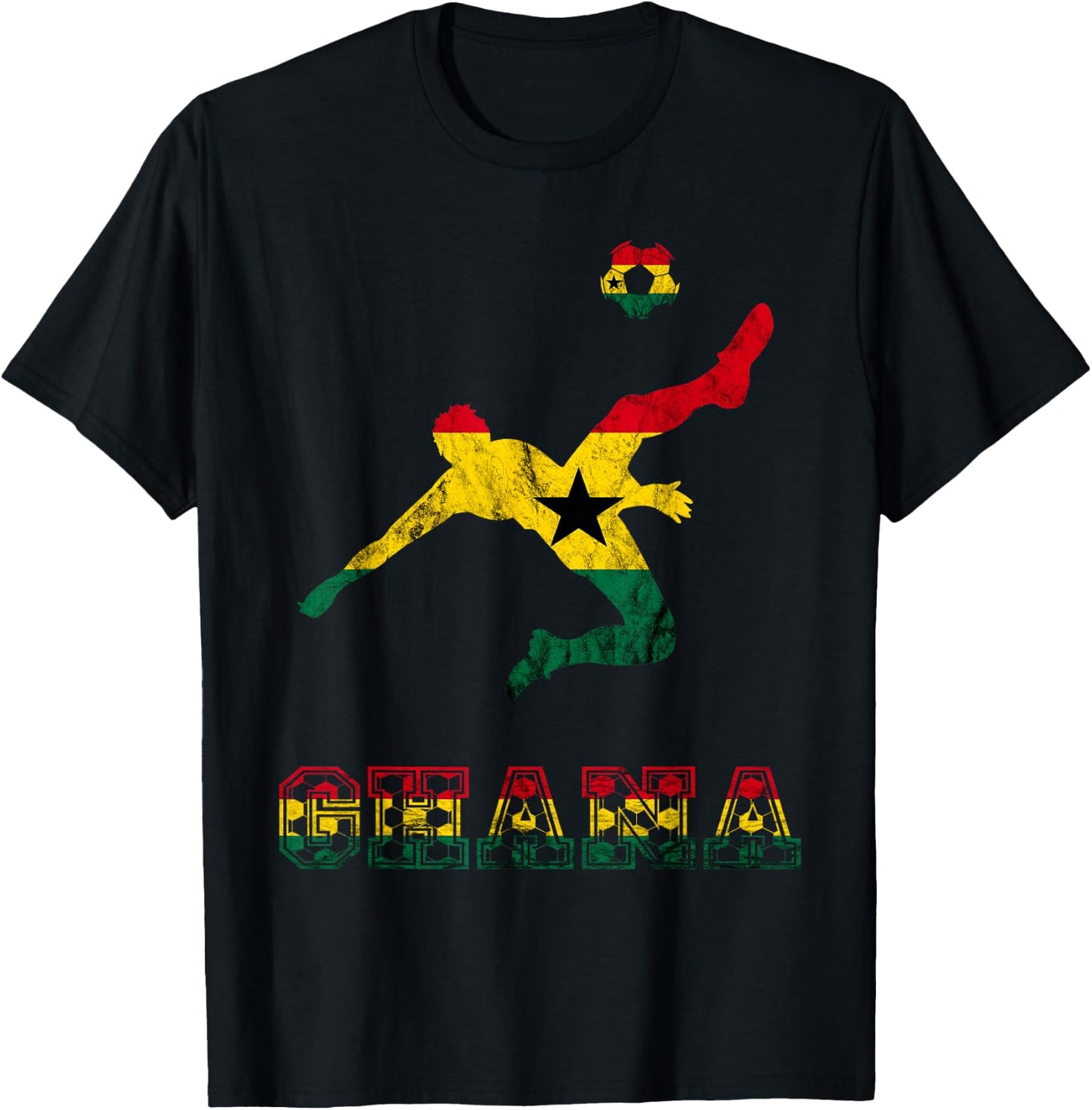 Ghana Evolution Ghana Flag Ghana Soccer Player Ghanese Pride T-Shirt - T-Shirt | Black