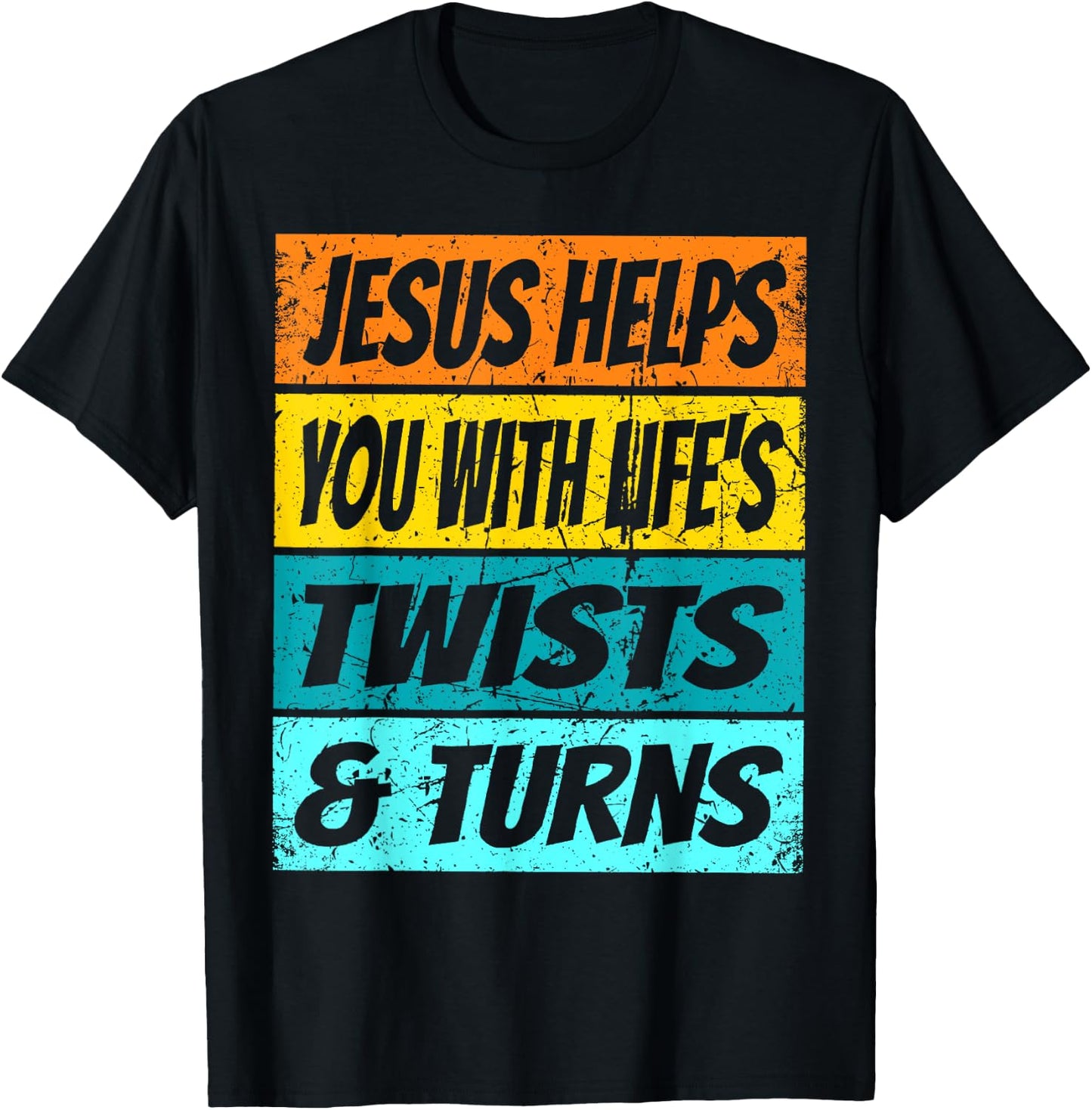 Retro Jesus Helps You With Life's Twists And Turns VBS 2023 T-Shirt - T-Shirt | Black