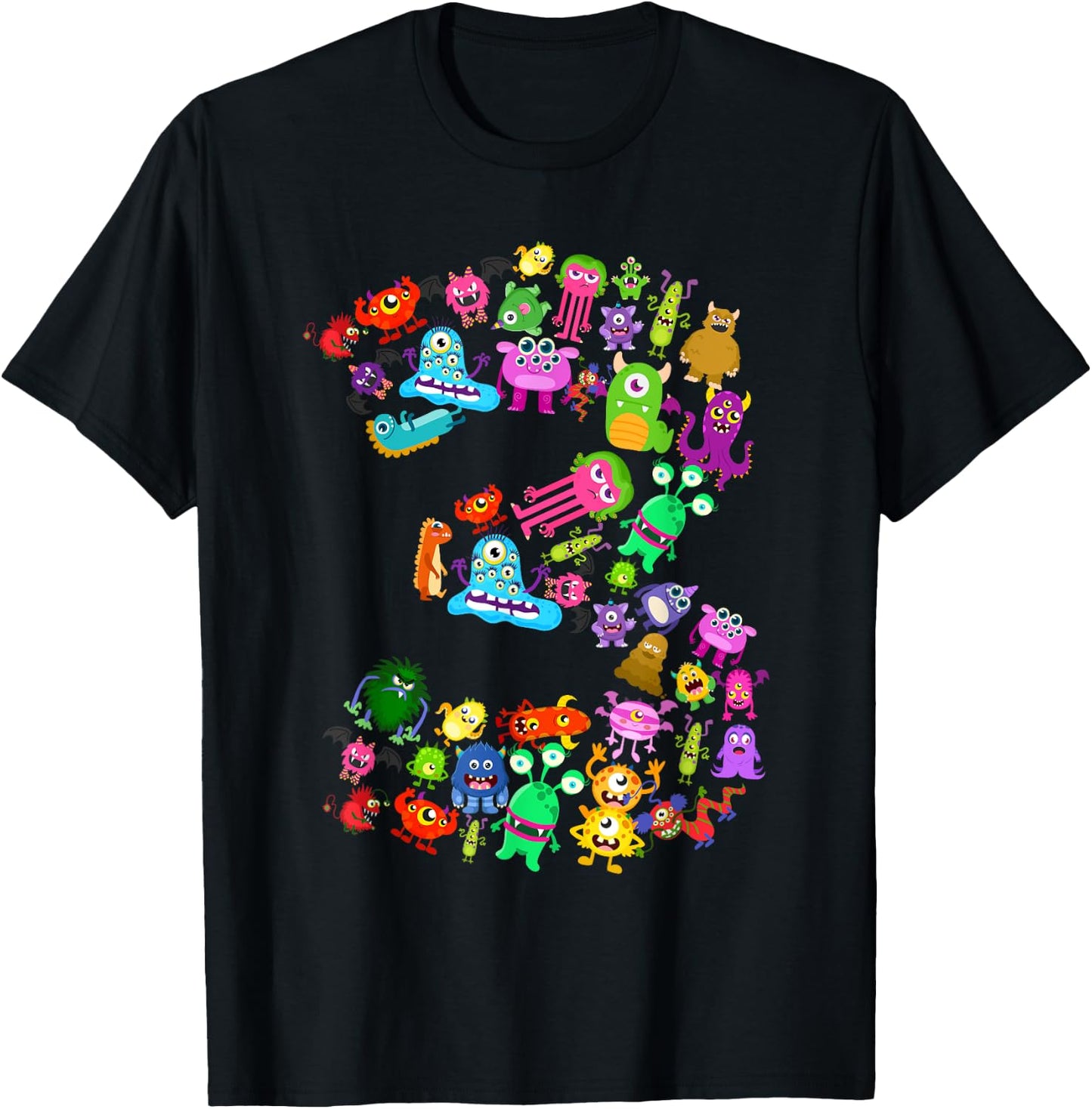 3rd Birthday Party Monster Themed Number 3 Little Monster T-Shirt - T-Shirt | Black
